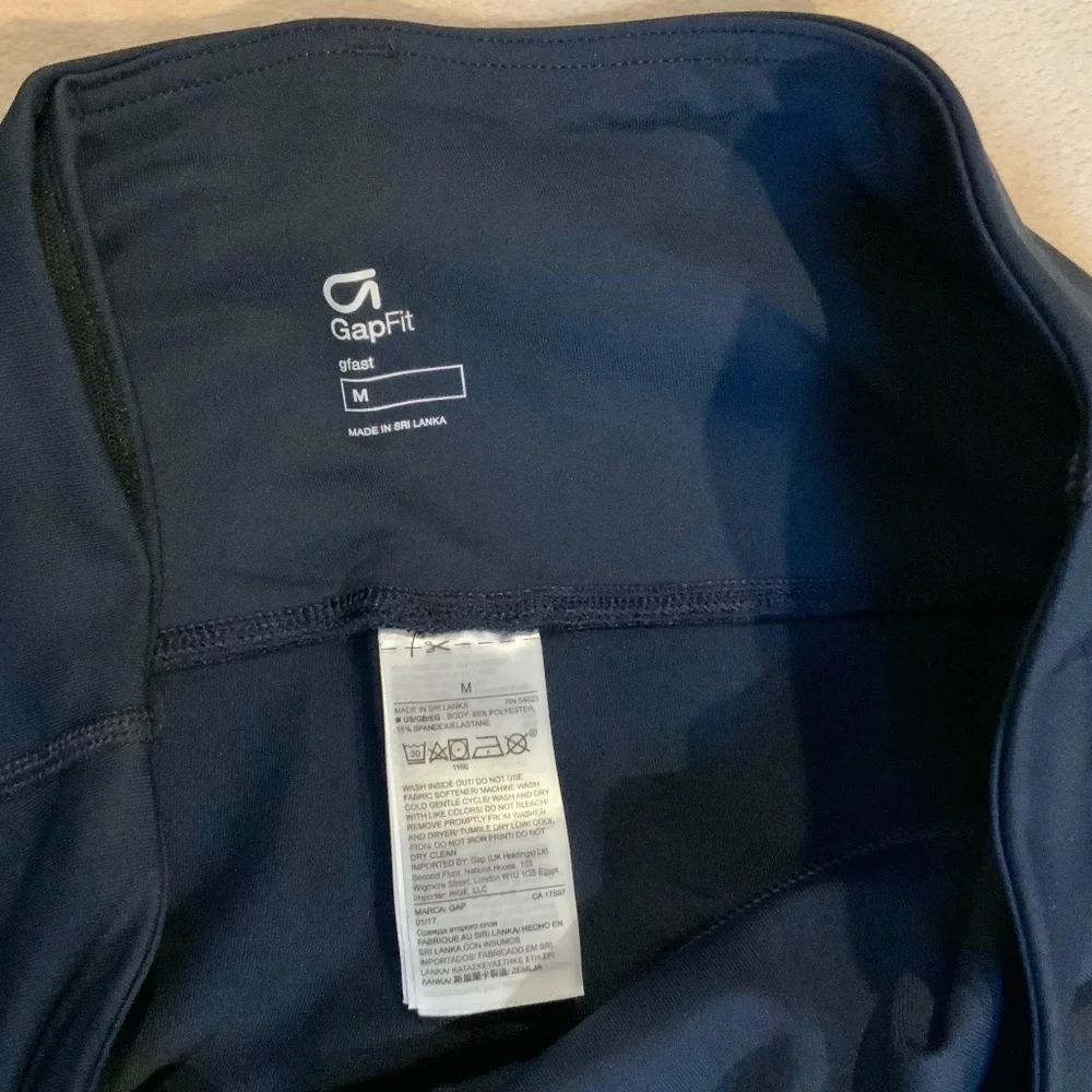 Gap Blue M Capri Leggings Palm Print on Side Active Sporty Adventure Outdoors